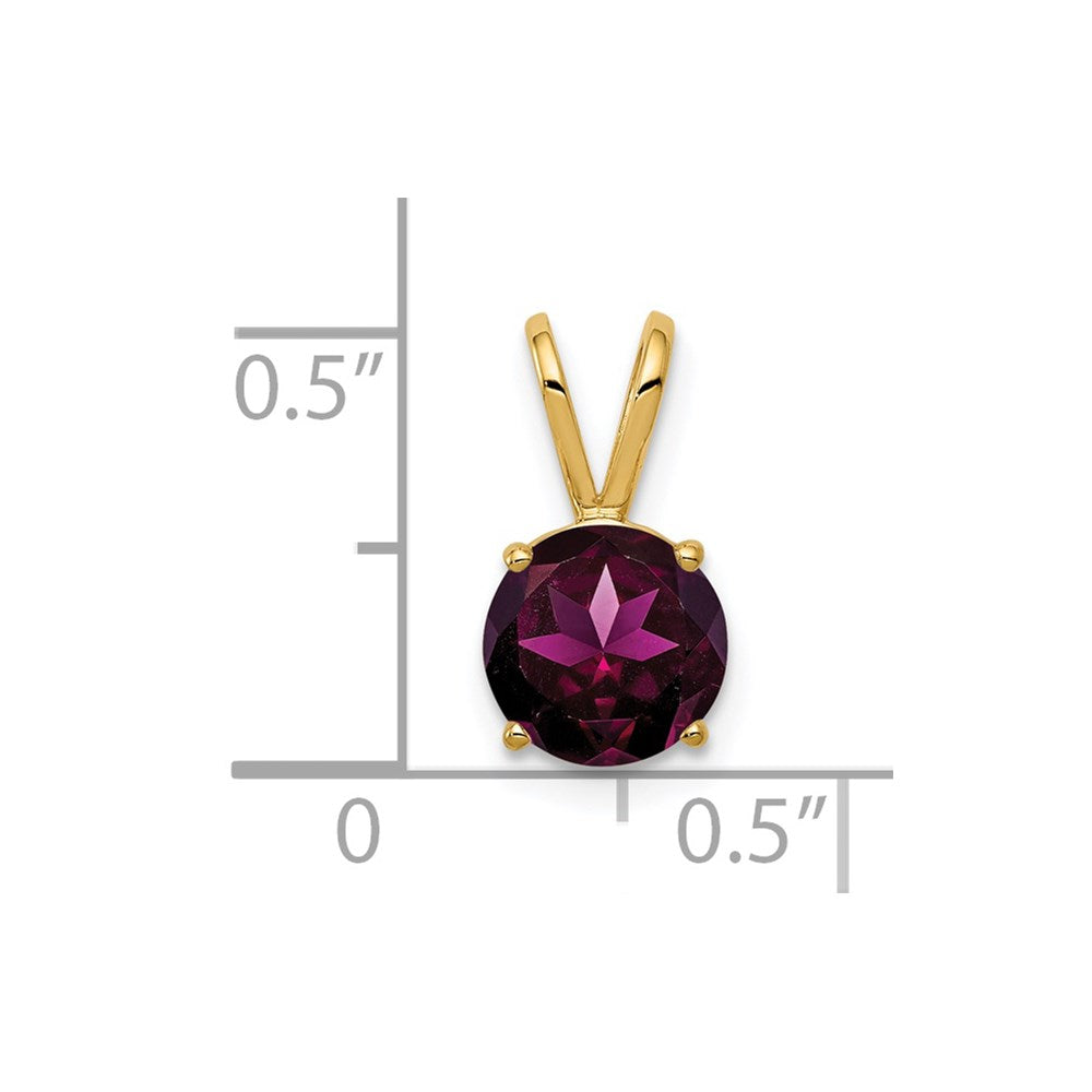 14k Yellow Gold 7mm Rhodolite Garnet pendant