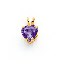 14K Yellow Gold 7mm Heart Tsavorite Pendant