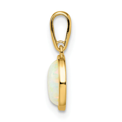 14k Yellow Gold 14k Lab Created Opal Pendant