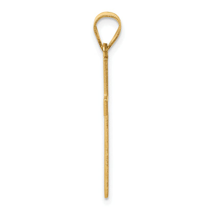 14k Yellow Gold 14k Florentine Satin Cross Pendant
