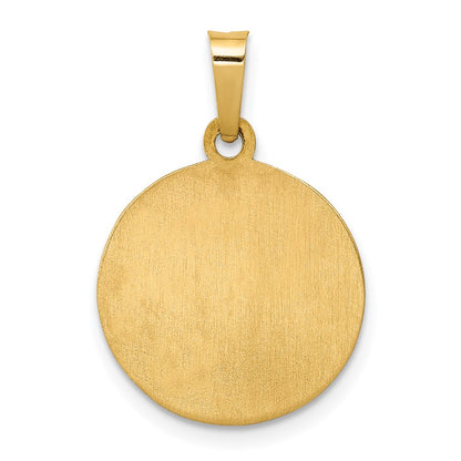 14k Yellow Gold 14k Polished and Satin St. Anthony Medal Hollow Pendant