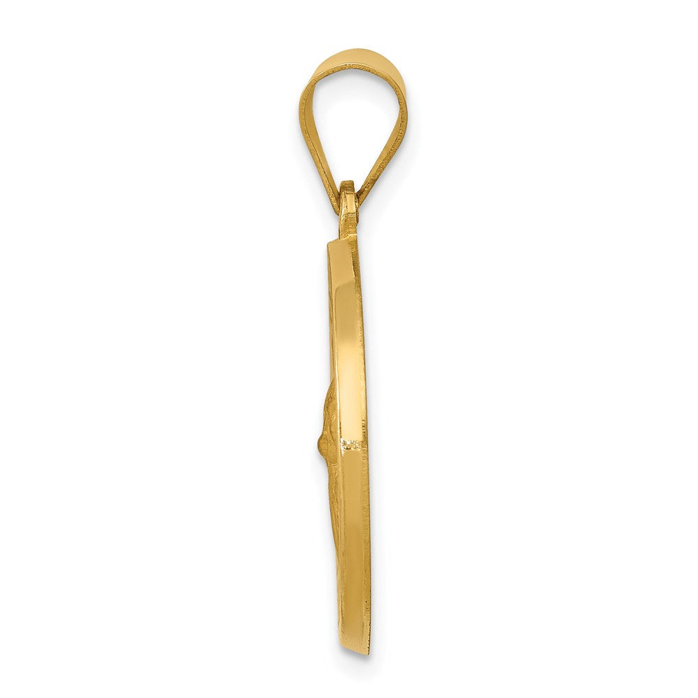 14k Yellow Gold 14k Polished and Satin St Gerard Medal Hollow Pendant