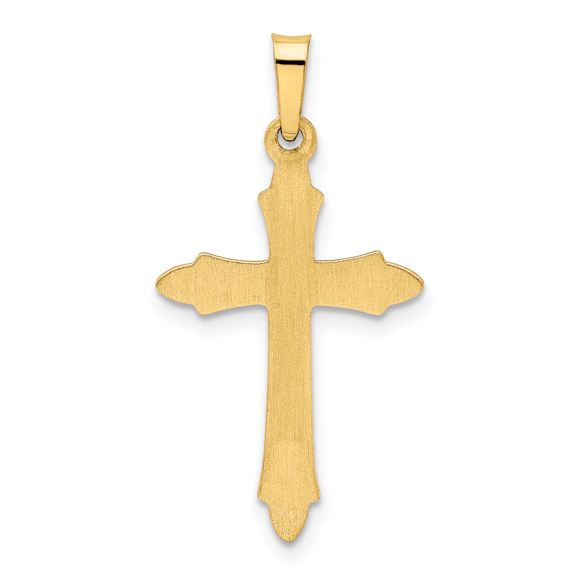 14k Yellow Gold 14k Textured and Polished Passion Cross Pendant
