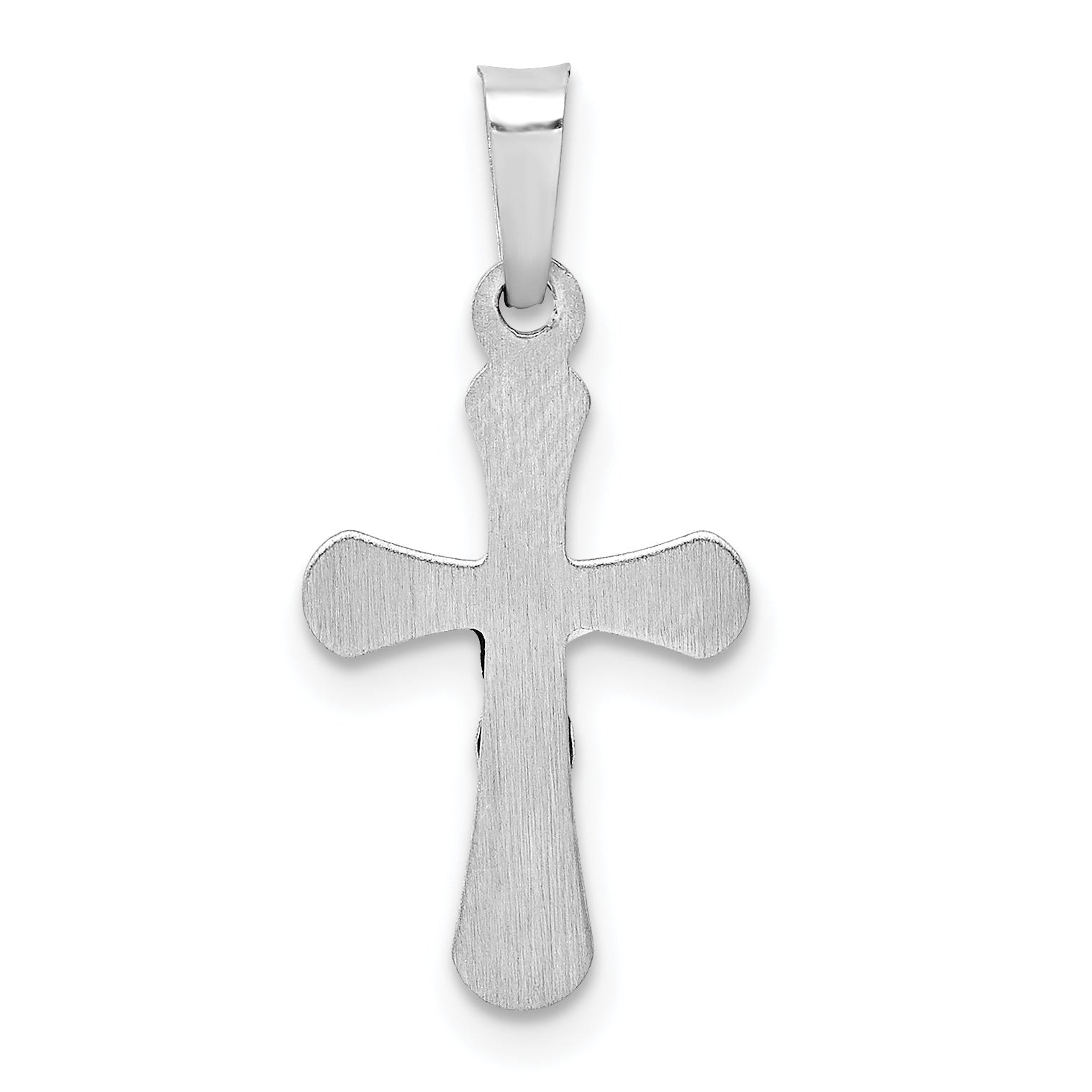 14k White Gold 14k White Gold Polished INRI Rounded Crucifix Pendant
