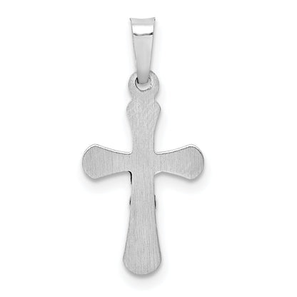 14k White Gold 14k White Gold Polished INRI Rounded Crucifix Pendant