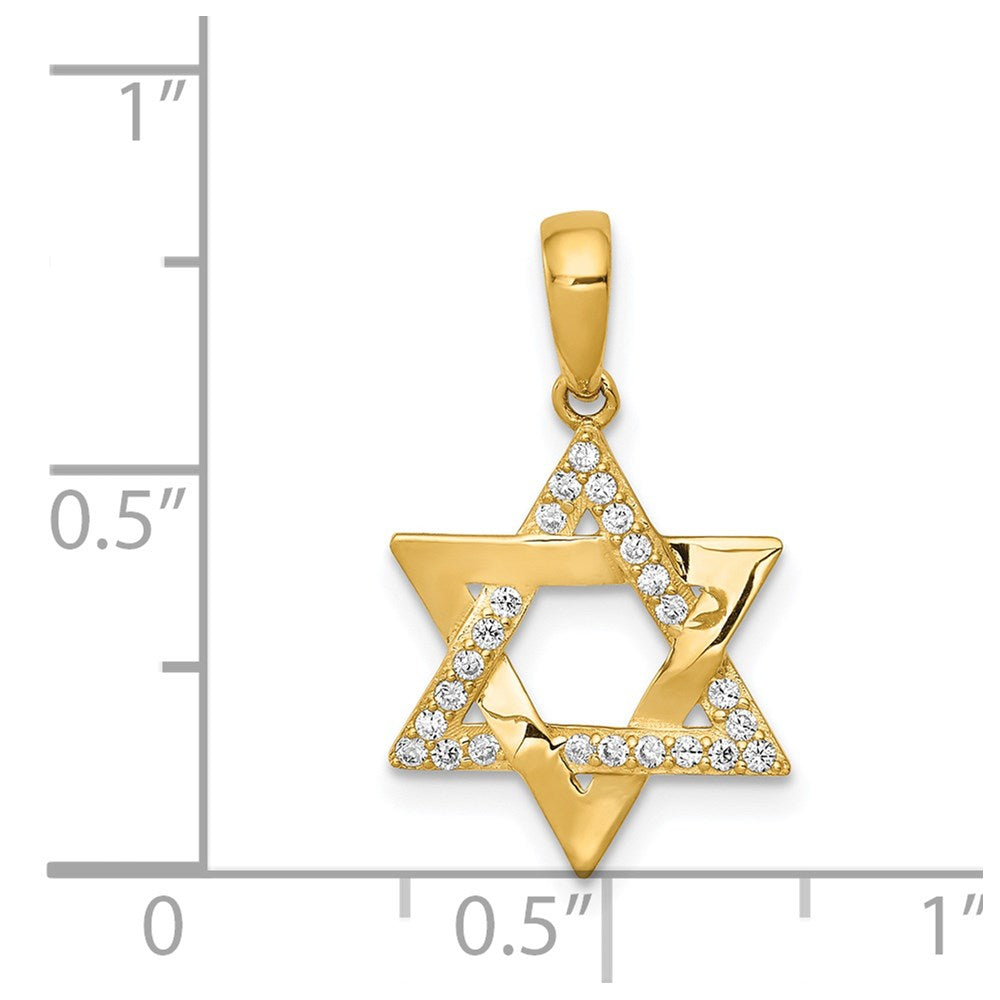 14k Yellow Gold 14k Polished CZ Star of David Pendant