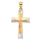 14k Yellow & Rhodium Gold Yellow and Rose Gold with White Rhodium D/C Crucifix Pendant