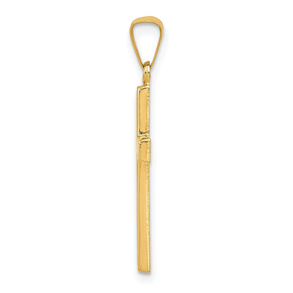 14k Yellow Gold 14k Diamond-cut Hollow Cross Pendant