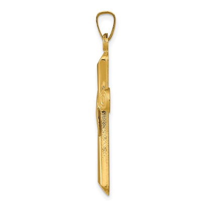 14k Two-tone 14K Two-Tone Hollow Cross w/Drape Pendant