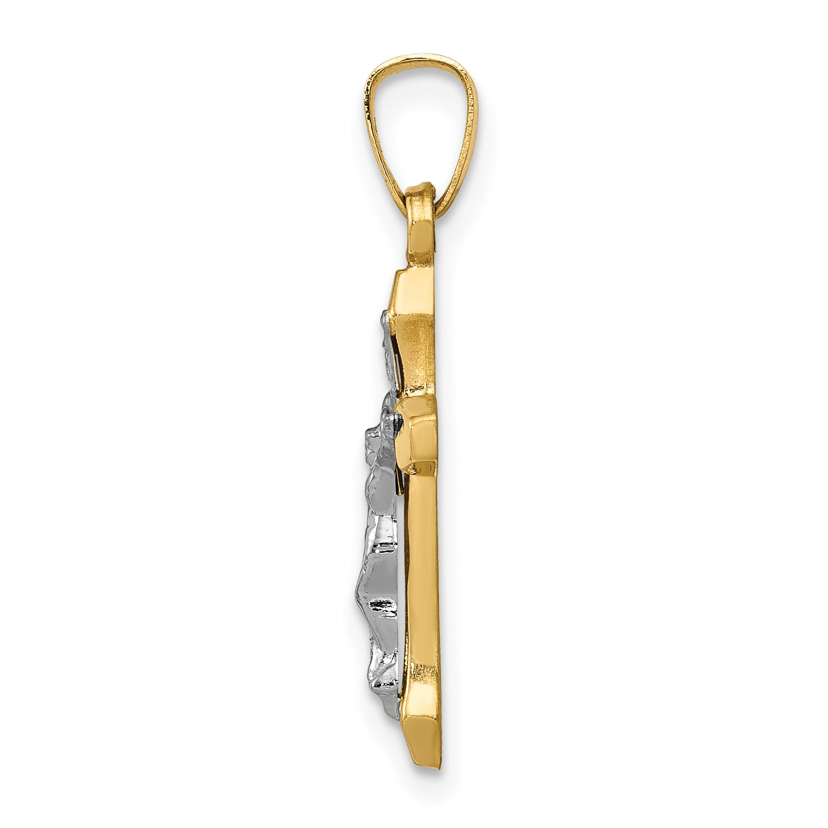 14k Two-tone 14k Two-tone INRI Hollow Crucifix Pendant