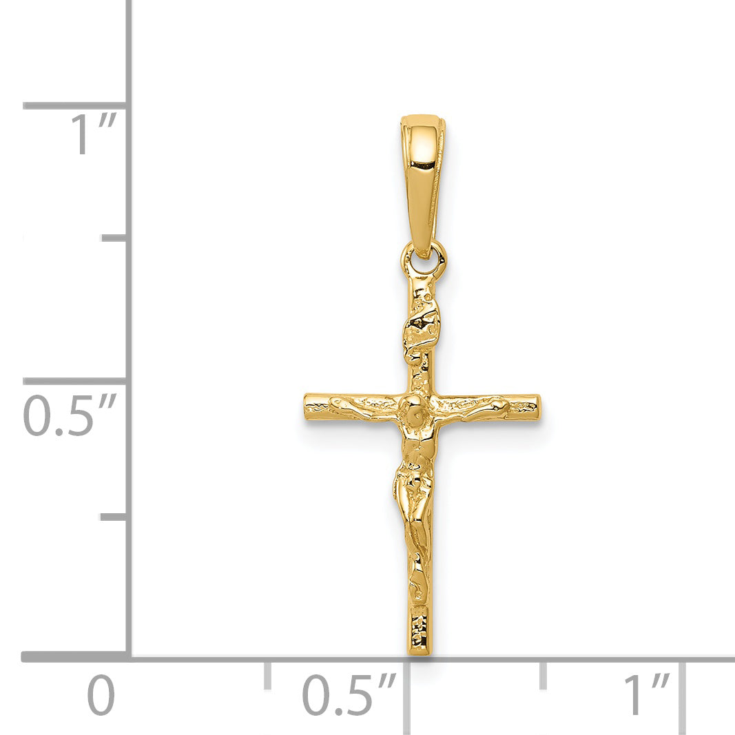 14k Yellow Gold 14k INRI Hollow Crucifix Pendant