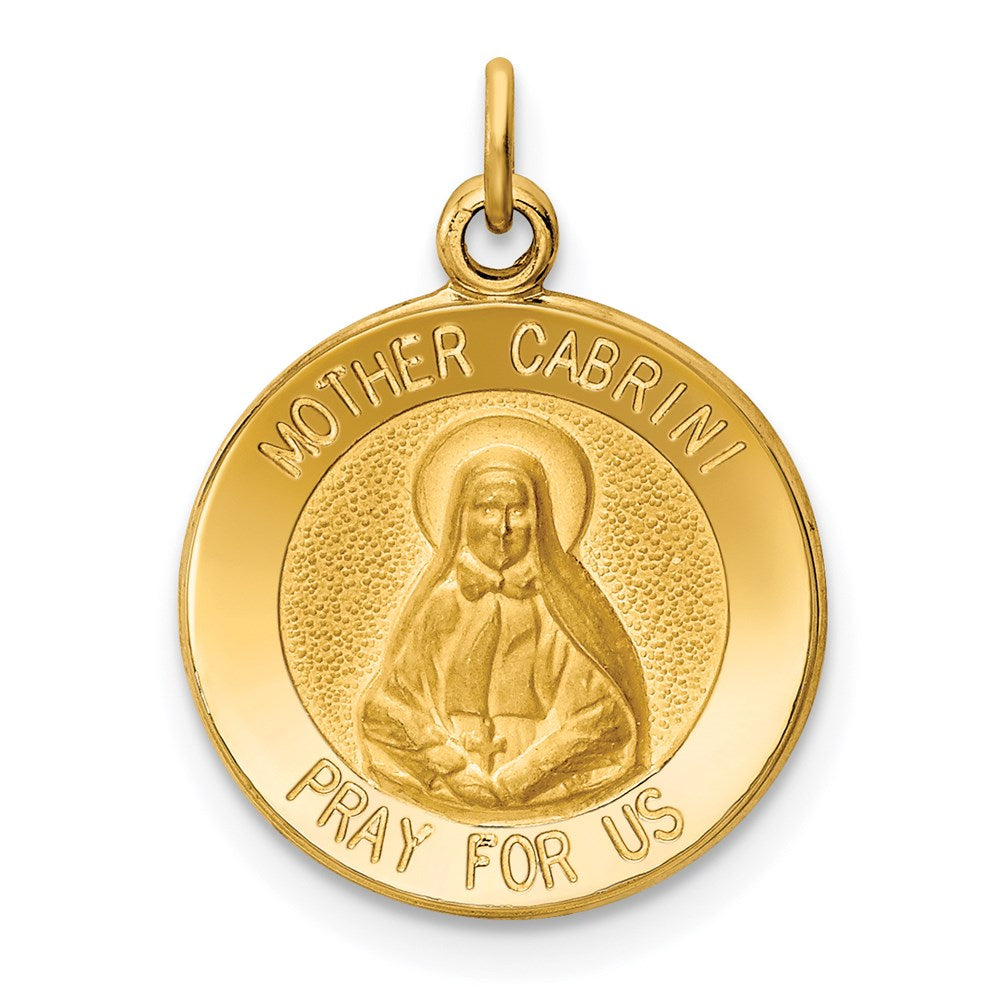 14k Yellow Gold Mother Cabrini Medal Charm