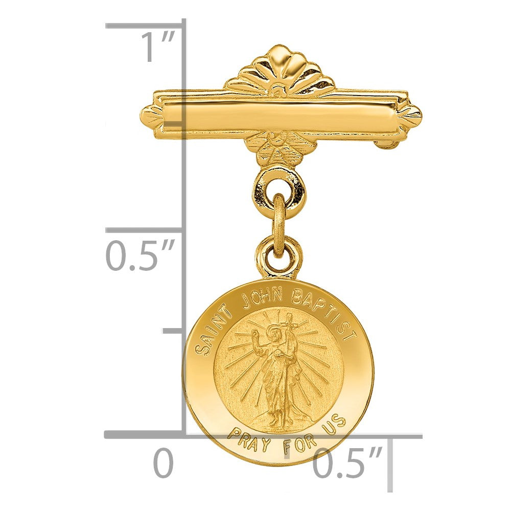 14k Yellow Gold 14k Saint John the Baptist Medal Pin