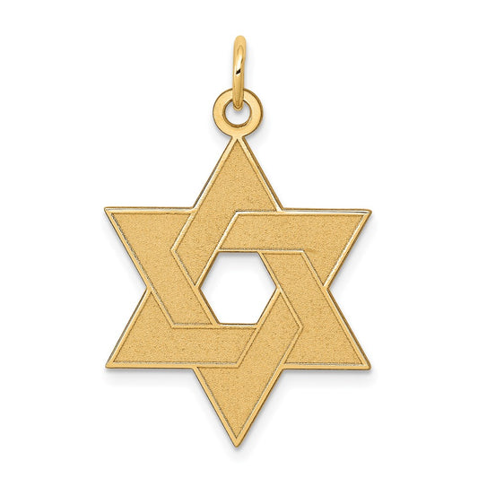 14k Yellow Gold 14K Laser Designed Star of David Pendant