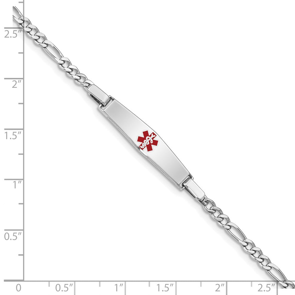 Sterling Silver Rhod Plated Children'S Medical Id Bracelet Figaro
