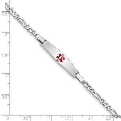 Sterling Silver Rhod Plated Children'S Medical Id Bracelet Figaro