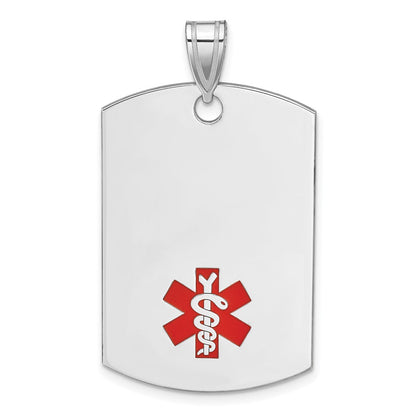 Sterling Silver Rhodium-Plated Medical Jewelry Pendant