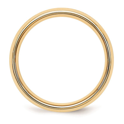 Solid 10K Yellow Gold Two-Tone 5mm Domed Size 8 Wedding Men's/Women's Wedding Band Ring