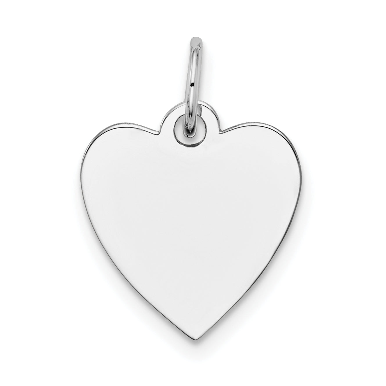 14k White Gold 14k White Gold Plain .009 Gauge Engravable Heart Charm