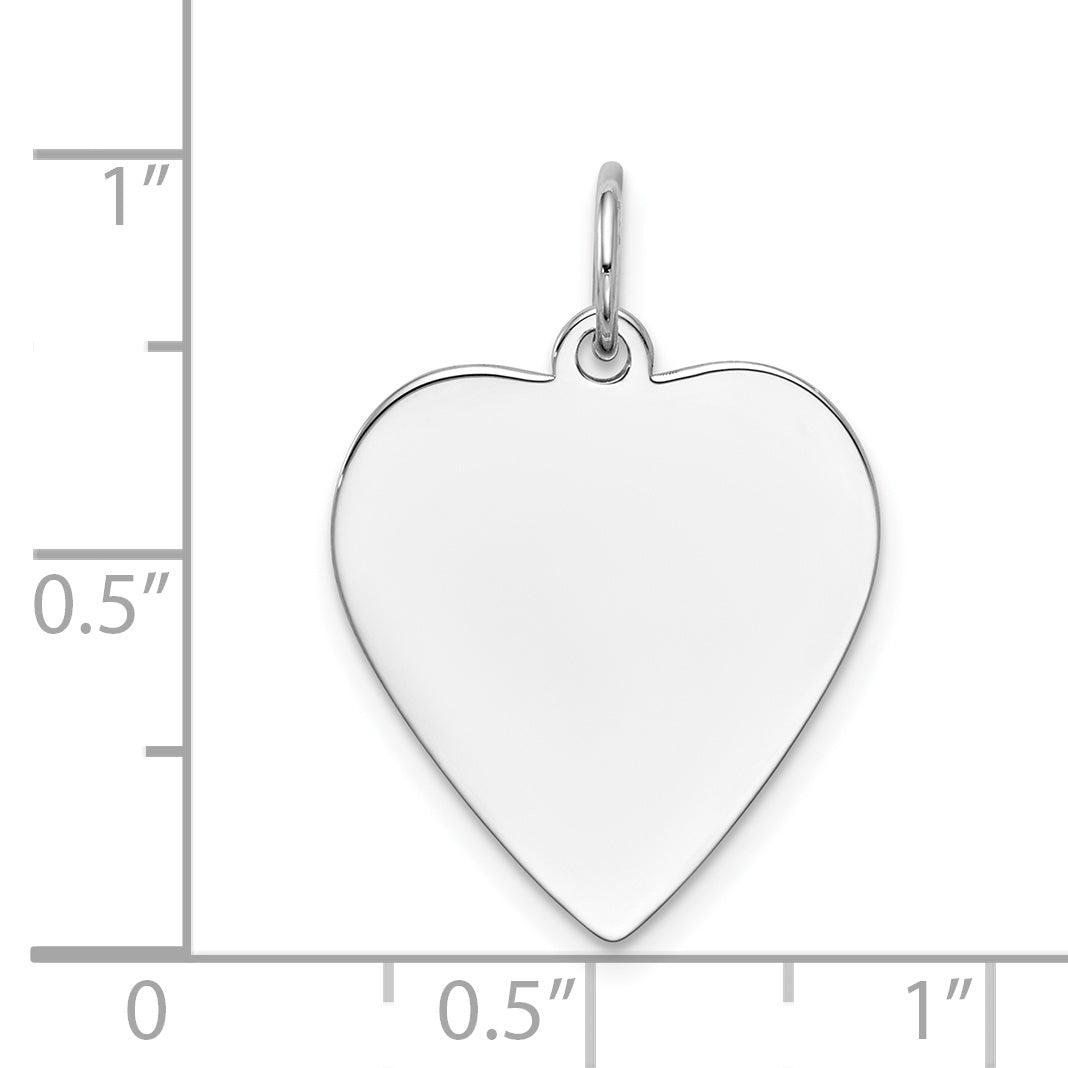 14k White Gold 14k White Gold Plain .013 Gauge Engravable Heart Charm