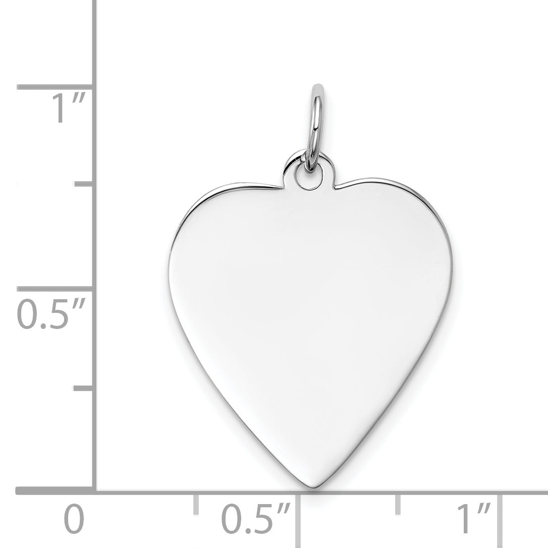 14k White Gold 14k White Gold Plain .011 Gauge Engravable Heart Charm