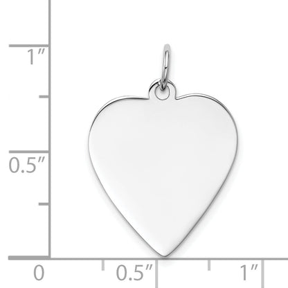 14k White Gold 14k White Gold Plain .013 Gauge Engravable Heart Charm