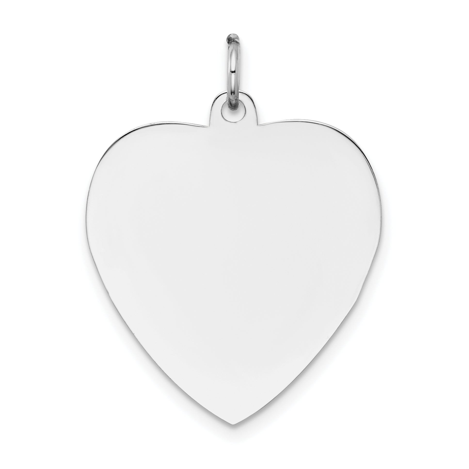 14k White Gold Plain Engravable Heart Charm