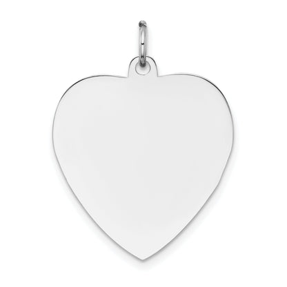 14k White Gold Plain Engravable Heart Charm