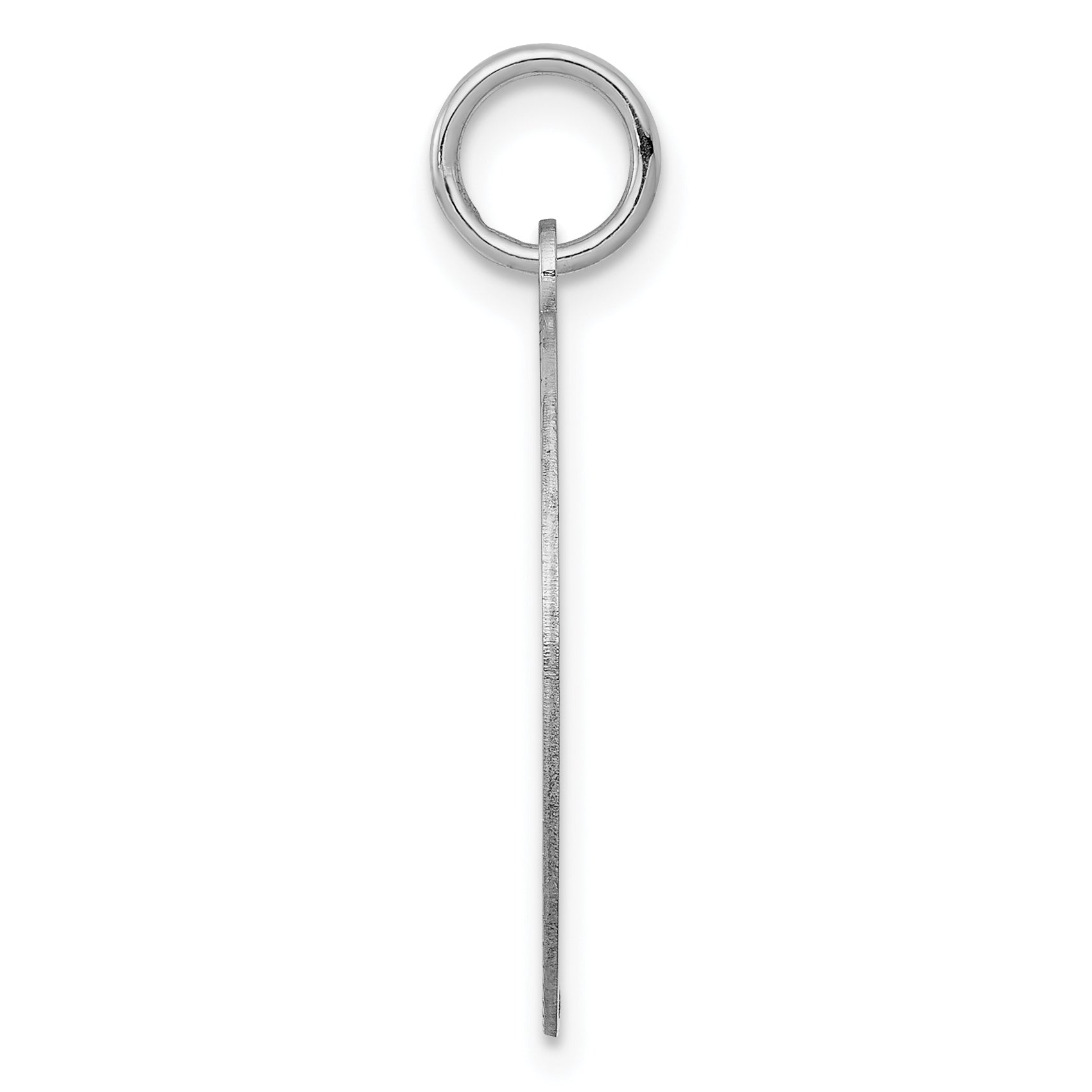 14k White Gold Etched Design Round Engravable Charm