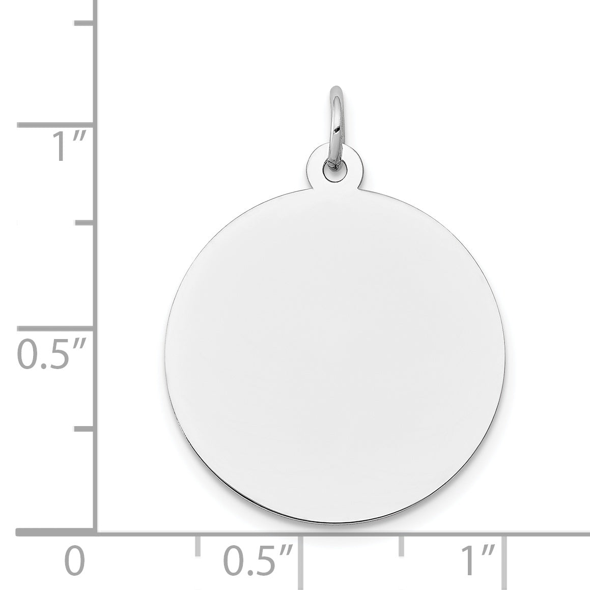 14k White Gold Round Disc Charm