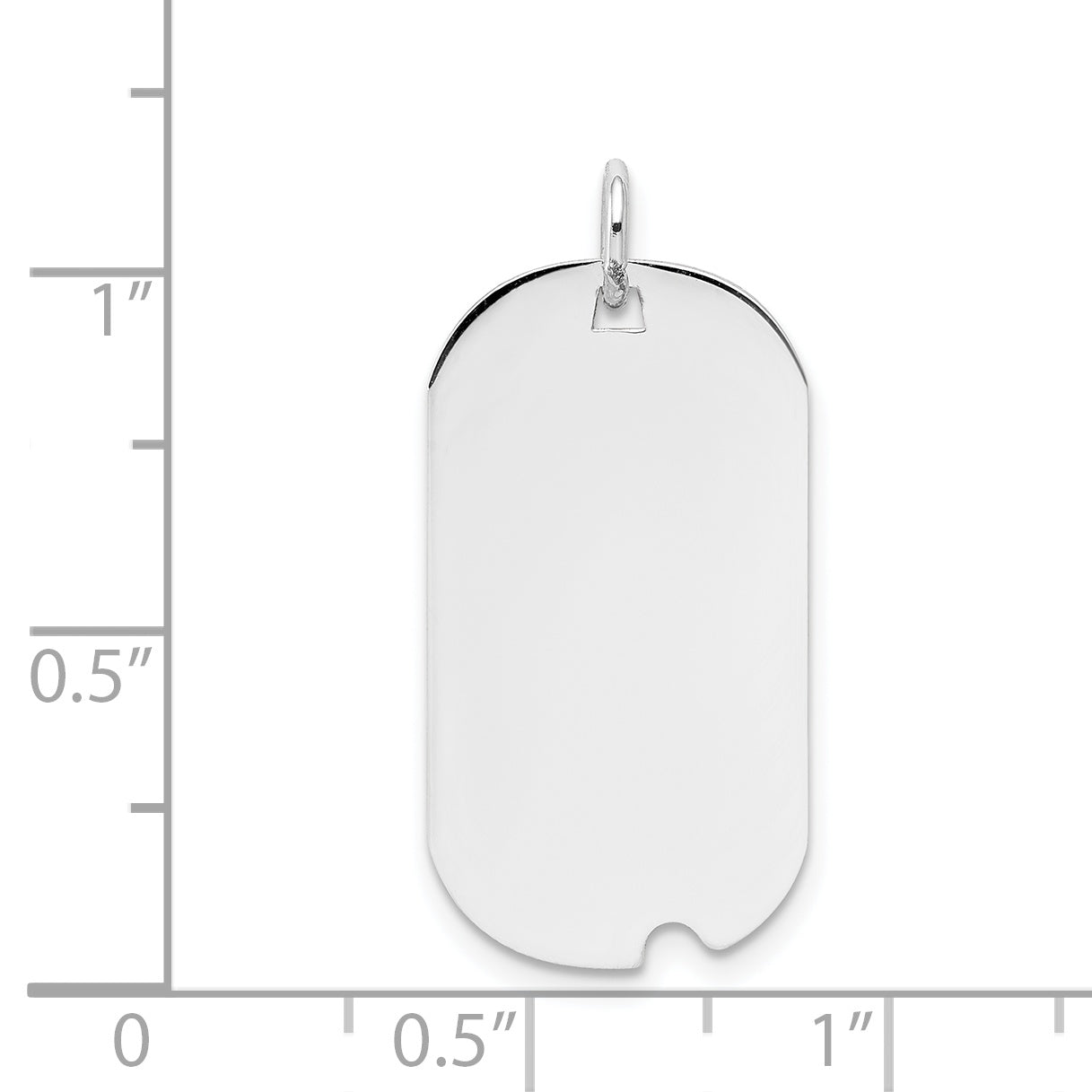 14k White Gold 14k White Gold Plain .013 Gauge Engravable Dog Tag w/Notch Disc