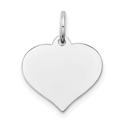 14k White Gold Heart Disc Charm