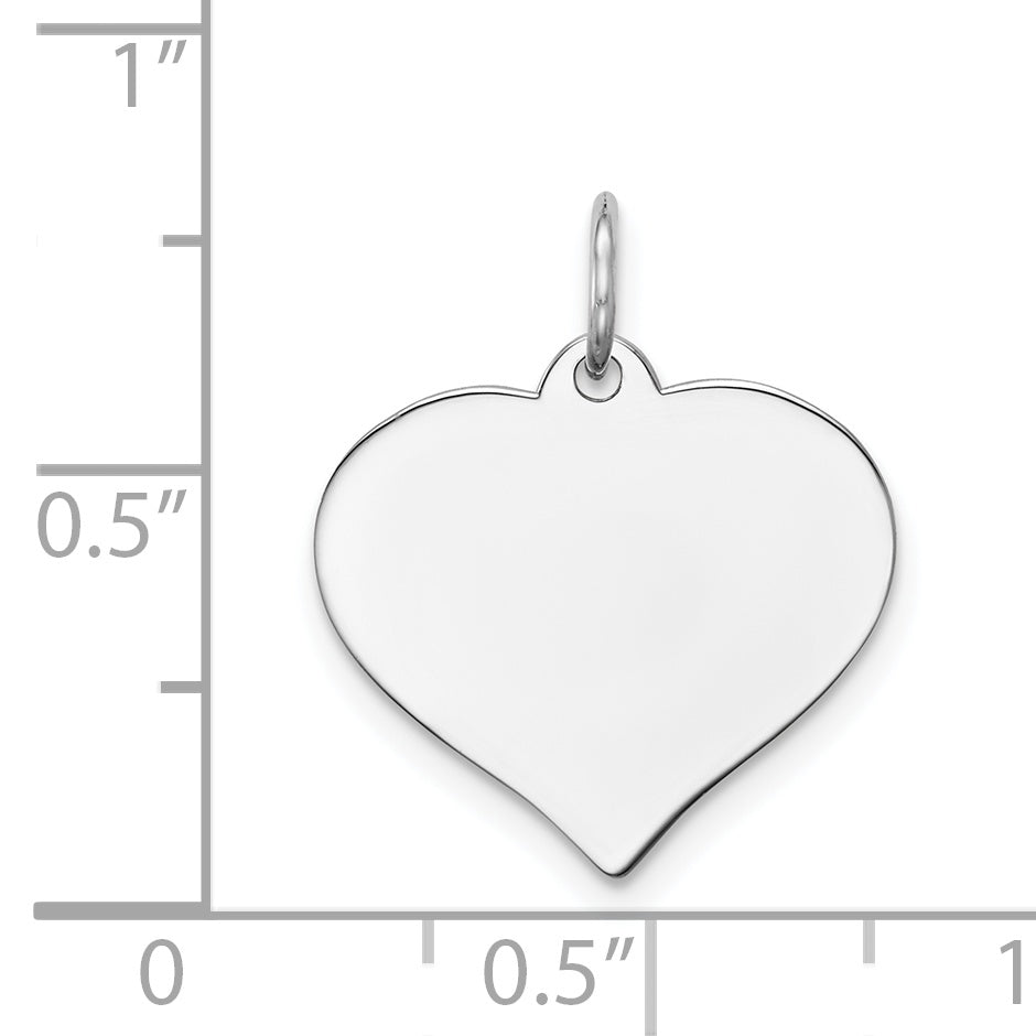 14k White Gold Heart Disc Charm