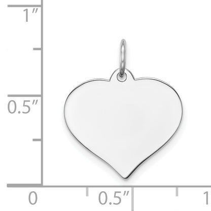14k White Gold Heart Disc Charm