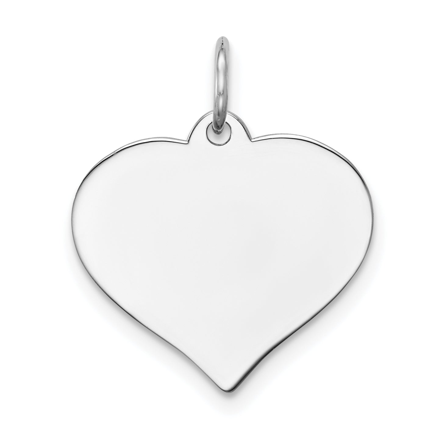 14k White Gold Heart Disc Charm