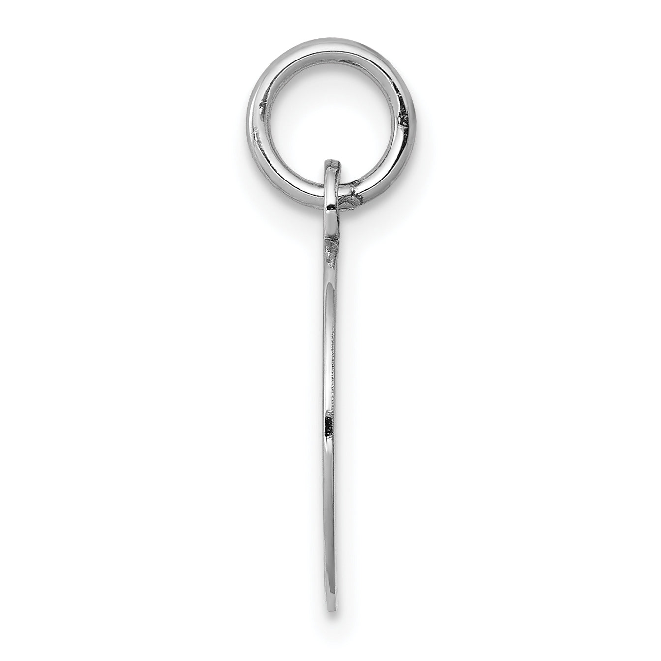 14k White Gold Etched Engraveable Round Disc Charm