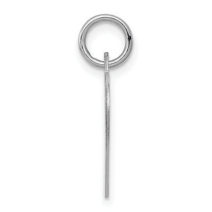 14k White Gold Plain Engraveable Heart Disc Charm