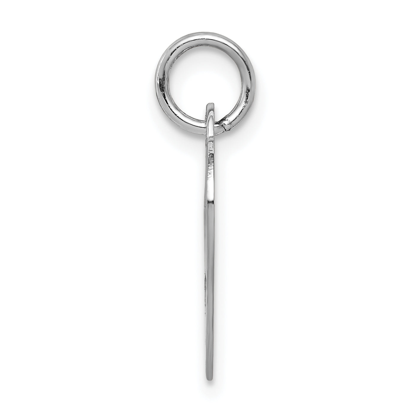 14k White Gold Plain Engraveable Heart Disc Charm