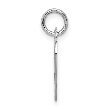 14k White Gold Plain Engraveable Heart Disc Charm