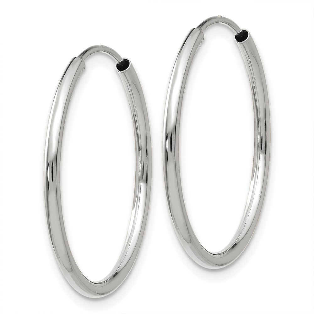 14K White Gold 1.5mm Polished Endless Hoop Earrings
