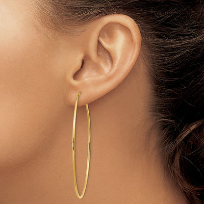 14K Yellow Gold 1.25mm Endless Hoop Earring