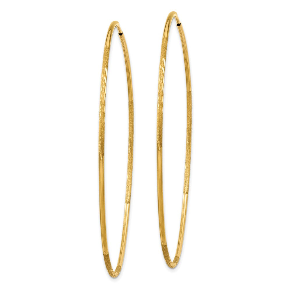 14K Yellow Gold 1.25mm Diamond Cut Endless Hoop Earring