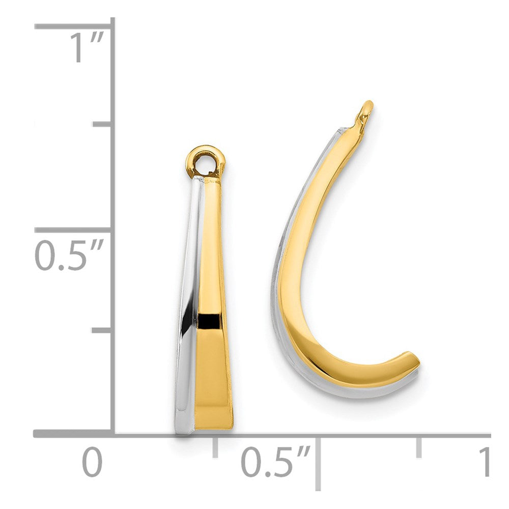 14K Yellow & Rhodium Polished J Hoop Earring Jackets