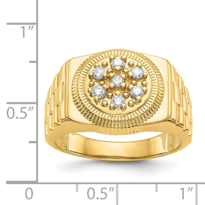 14K Yellow Gold AAA Real Diamond men's ring