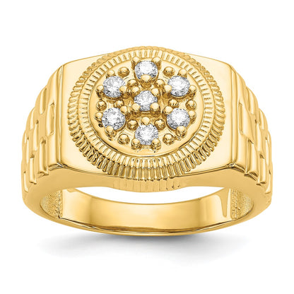 14K Yellow Gold VS Real Diamond men's ring