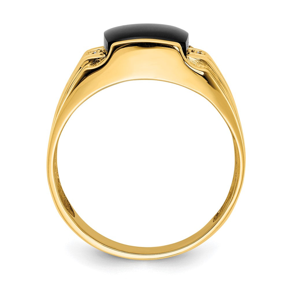 14K Yellow Gold Aaa Diamond Men'S Ring