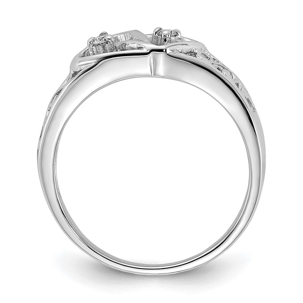 14k White Gold A Real Diamond heart ring