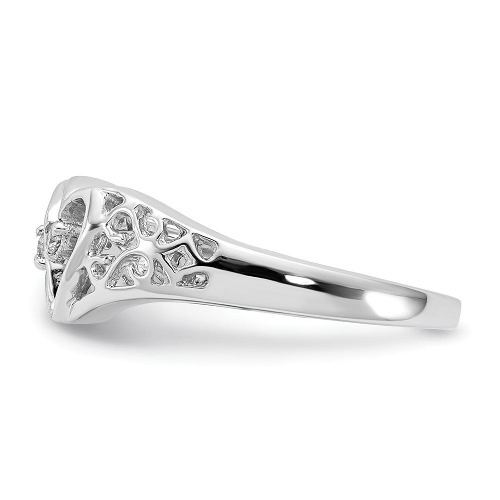 14k White Gold VS Real Diamond heart ring