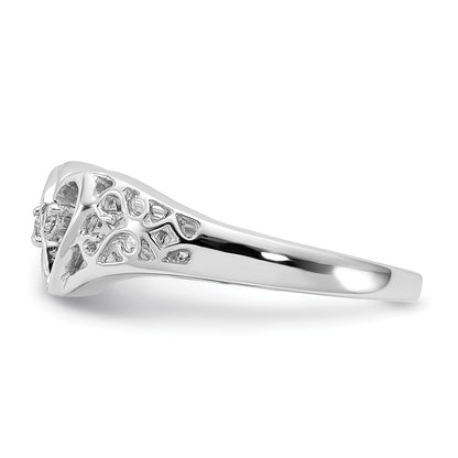 14k White Gold VS Real Diamond heart ring