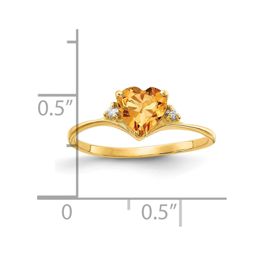 14K Yellow Gold Citrine Diamond Ring